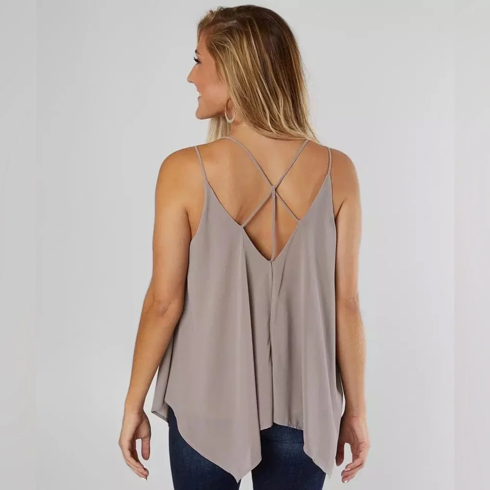 Daytrip Mauve Strappy Layered Tank Top Size: L - Picture 2 of 6